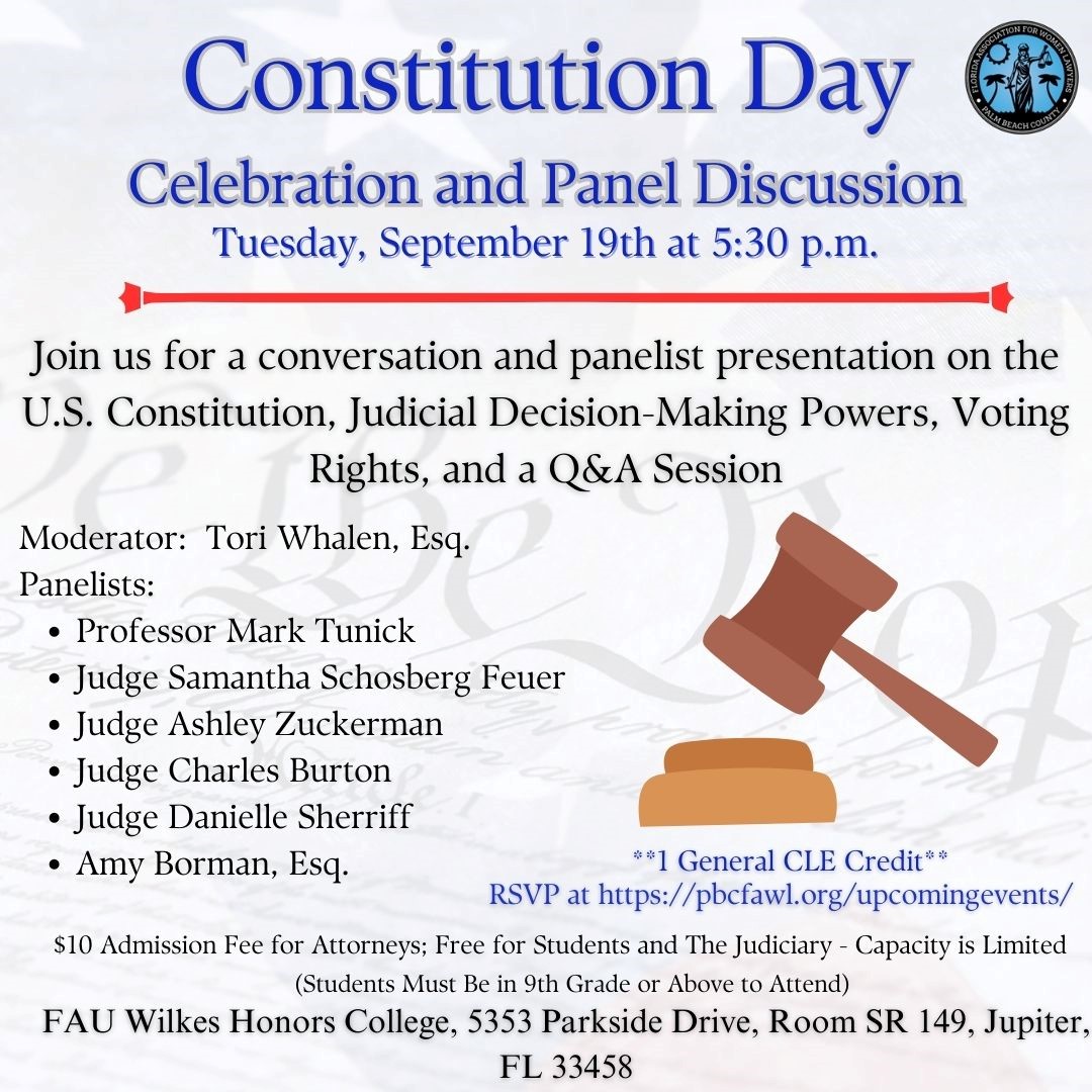 Constitution Day Celebration and Panel Discussion Palm Beach County